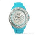 diamante student silicone quartz watch